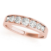 Rose gold Channel-Set Round Diamond Comfort Fit Band