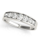 White gold Channel-Set Round Diamond Comfort Fit Band
