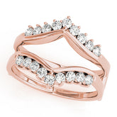 Rose gold Round Diamond Chevron Contour Band with Prong Setting