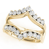 Yellow gold Round Diamond Chevron Eternity Band with Prong Setting