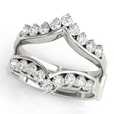 White gold Round Diamond Chevron Eternity Band with Prong Setting