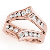 Rose gold Round Channel Set Diamond Chevron Band
