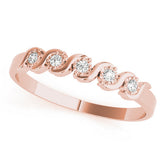 Rose gold Twisted Prong Round Diamond Channel Band