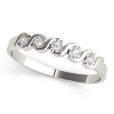 Silver Twisted Prong Round Diamond Channel Band