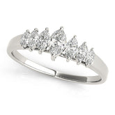 White gold Marquise Diamond Prong Set White Gold Band
