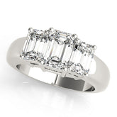 White gold Four-Stone Oval Cut Diamond Ring with Prong Setting on a White Gold Band
