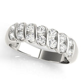 Platinum Channel Set Round Diamond Multi-Row Band