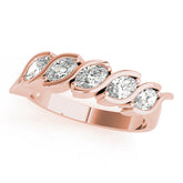 Rose gold Marquise Diamond Wave Band with Channel Setting