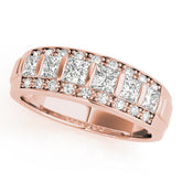 Rose gold Channel-Set Princess Cut Diamond Pavé Band