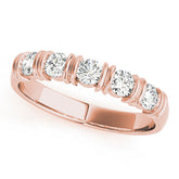 Rose gold Bezel-Set Round Diamond Half-Eternity Band