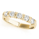 Yellow gold Bezel-Set Round Diamond Half-Eternity Band