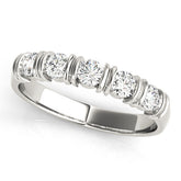 White gold Bezel-Set Round Diamond Half-Eternity Band