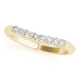 Yellow gold Round Diamond Half Eternity Milgrain Pave Band