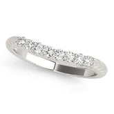White gold Round Diamond Half Eternity Milgrain Pave Band