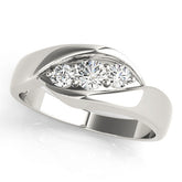 White gold Channel Set Round Diamond Crossover Band