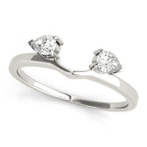 Platinum Open Band Pear Cut Prong Set Diamond Ring