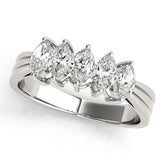 Platinum Five-Stone Marquise Diamond Split Shank Ring with Shared Prong Setting