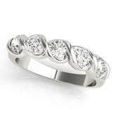 Silver Twist Prong Round Diamond Eternity Band