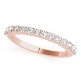 Rose gold Round Diamond Half Eternity Band with Shared Prong Setting