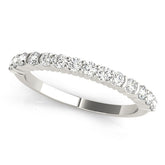 Silver Round Diamond Half Eternity Band with Shared Prong Setting