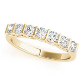 Yellow gold Channel-Set Round Diamond Half-Eternity Band