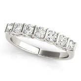 Platinum Channel-Set Round Diamond Half-Eternity Band