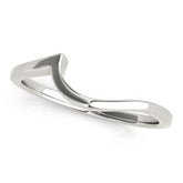 Platinum Chevron Curved Solitaire Band