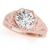 Rose gold Round Brilliant Solitaire Milgrain Bezel Engagement Ring