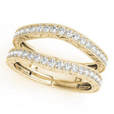 Yellow gold Round Diamond Milgrain Pave Eternity Band with Channel Setting
