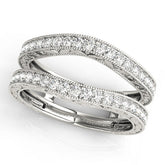 Platinum Round Diamond Milgrain Pave Eternity Band with Channel Setting