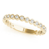 Yellow gold Diamond Bezel Set Round Eternity Band