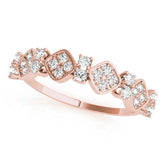 Rose gold Pave Cushion Diamond Cluster Eternity Band with Prong Setting
