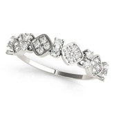 Silver Pave Cushion Diamond Cluster Eternity Band with Prong Setting
