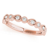 Rose gold Milgrain Bezel Set Pear and Round Diamond Eternity Band
