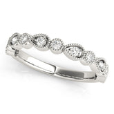 Platinum Milgrain Bezel Set Pear and Round Diamond Eternity Band
