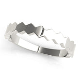 White gold Zigzag Chevron Band with No Stone
