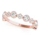 Rose gold Milgrain Bezel Set Round Diamond Cluster Eternity Band