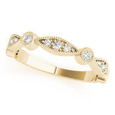 Yellow gold Milgrain Bezel and Marquise Diamond Band