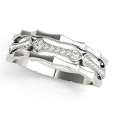 Platinum Pavé Round Diamond Eternity Band with Bar Prong Setting