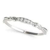 Silver Twisted Diamond Marquise Pavé Band with Shared Prong Setting