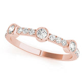 Rose gold Bezel Set Round Diamond Pavé Band