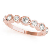 Rose gold Bezel Set Mixed Shape Diamond Eternity Band