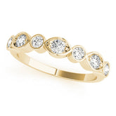 Yellow gold Bezel Set Mixed Shape Diamond Eternity Band