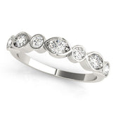 Silver Bezel Set Mixed Shape Diamond Eternity Band