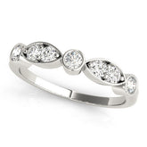 Platinum Bezel Set Round Diamond Marquise Band