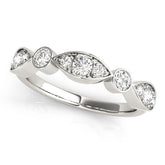 White gold Bezel Set Marquise and Round Diamond Contour Band