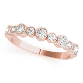 Rose gold Bezel Set Round Diamond Half Eternity Band
