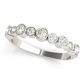 Silver Bezel Set Round Diamond Half Eternity Band