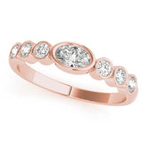 Rose gold Bezel Set Oval Diamond Half Eternity Band