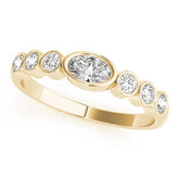 Yellow gold Bezel Set Oval Diamond Half Eternity Band